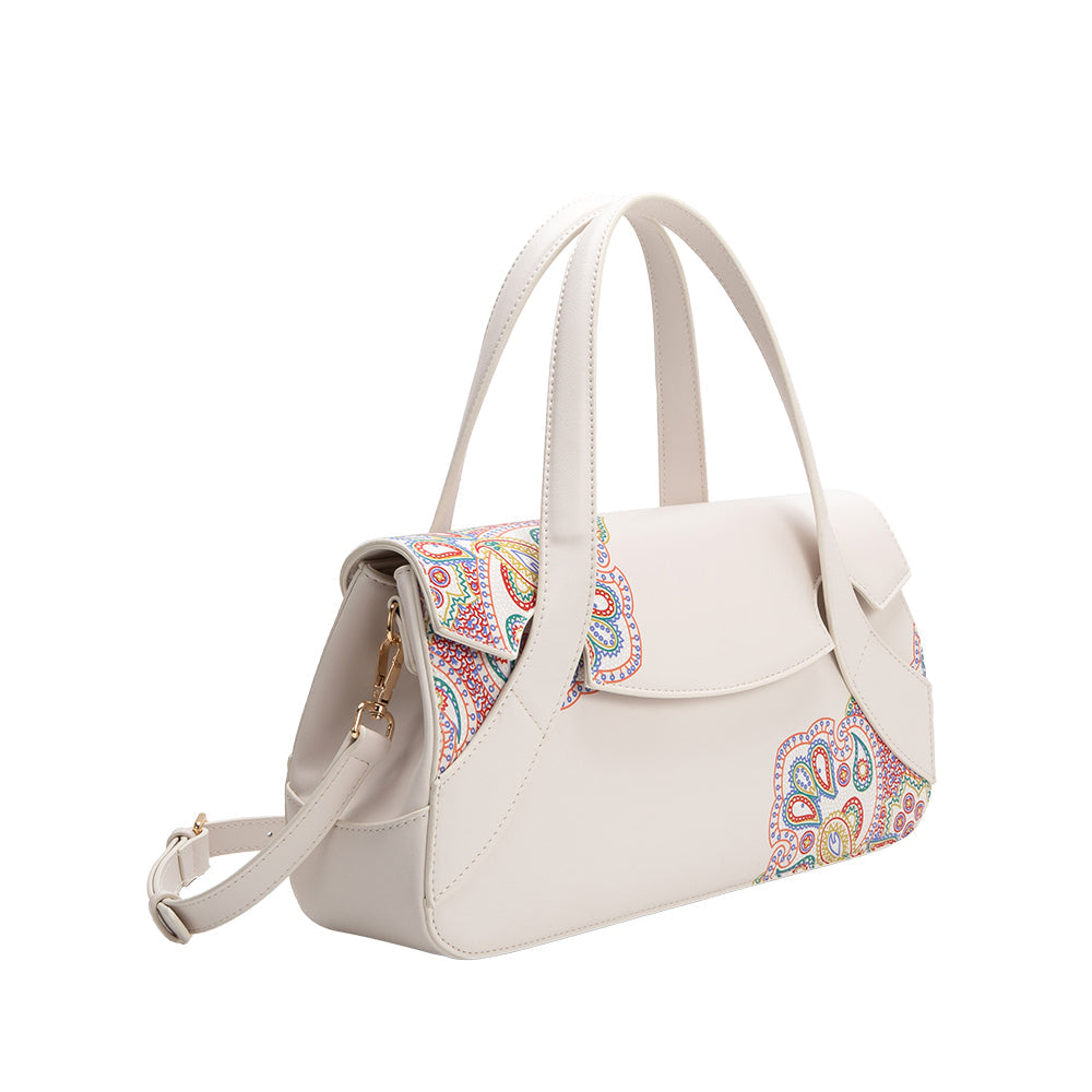 Melie Bianco Bone Beatriz Recycled Vegan Leather Crossbody Bag