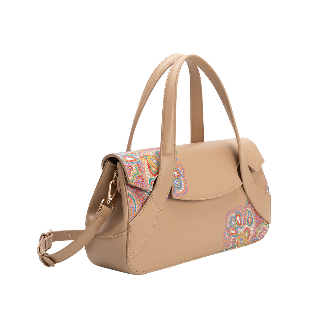 Melie Bianco Tan Beatriz Recycled Vegan Leather Crossbody Bag
