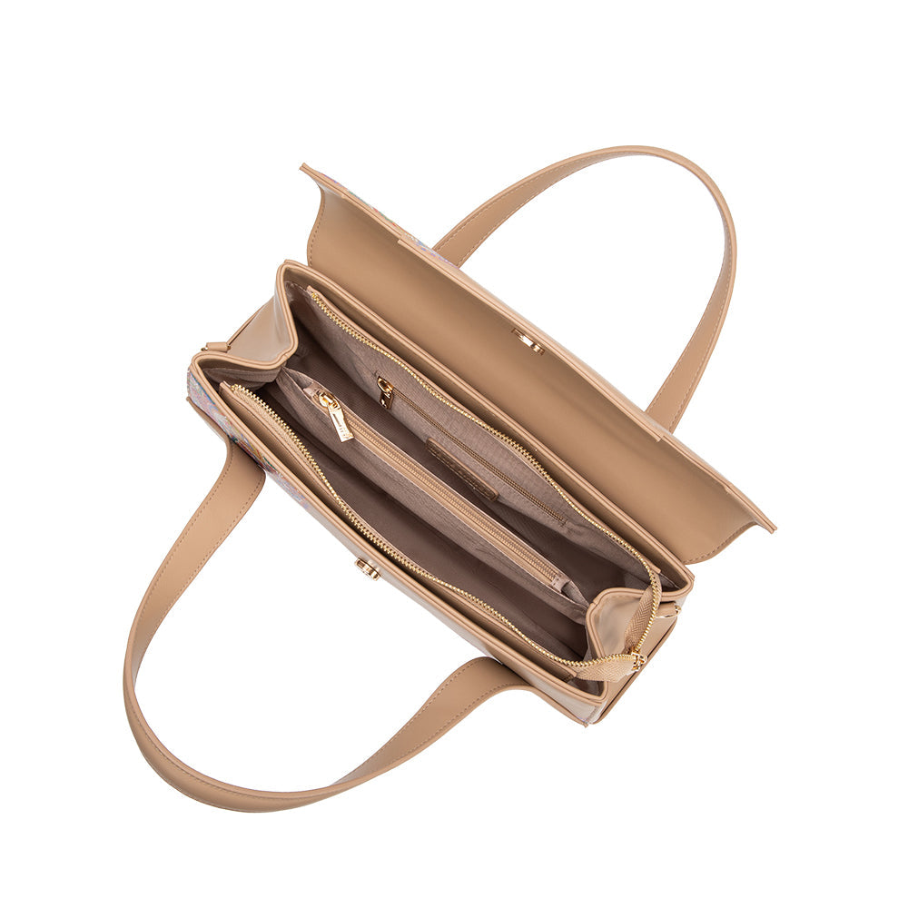 Melie Bianco Tan Beatriz Recycled Vegan Leather Crossbody Bag
