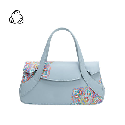 Melie Bianco Blue Beatriz Recycled Vegan Leather Crossbody Bag