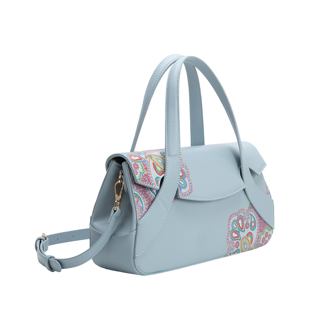 Melie Bianco Blue Beatriz Recycled Vegan Leather Crossbody Bag