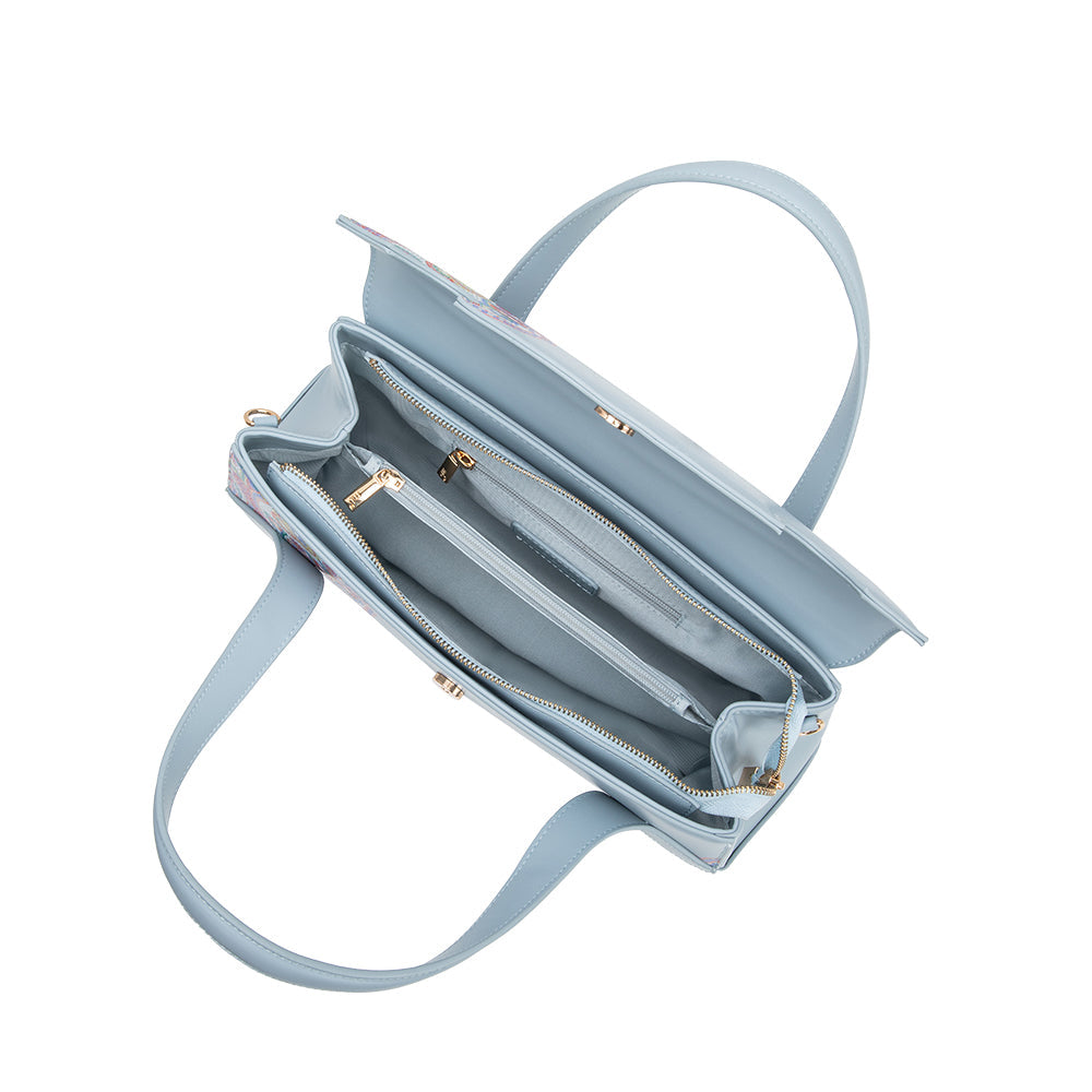 Melie Bianco Blue Beatriz Recycled Vegan Leather Crossbody Bag