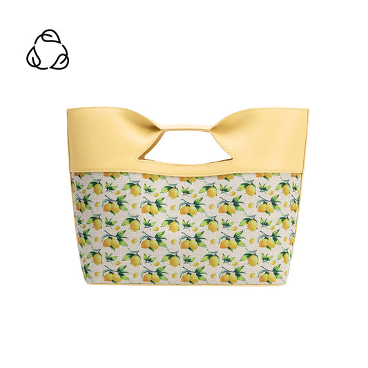 Melie Bianco Yellow Lemon Jillian Recycled Vegan Leather Tote Bag