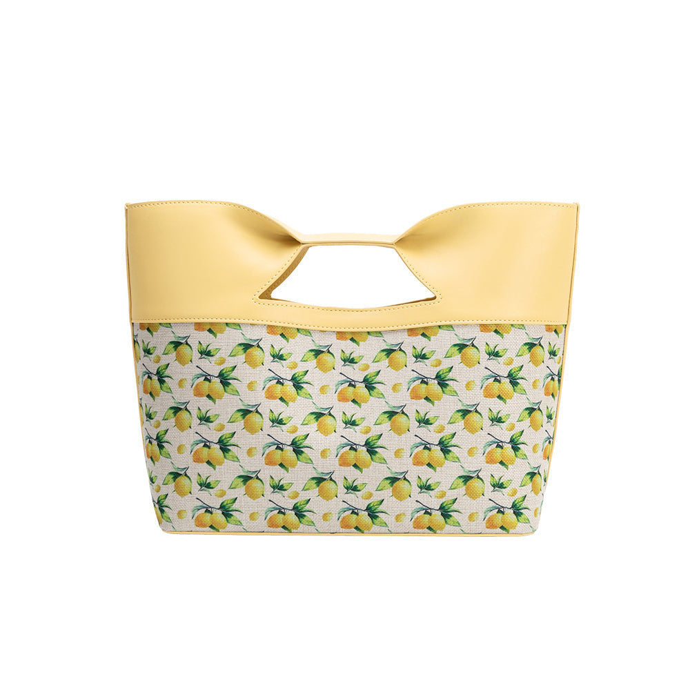 Melie Bianco Yellow Lemon Jillian Recycled Vegan Leather Tote Bag