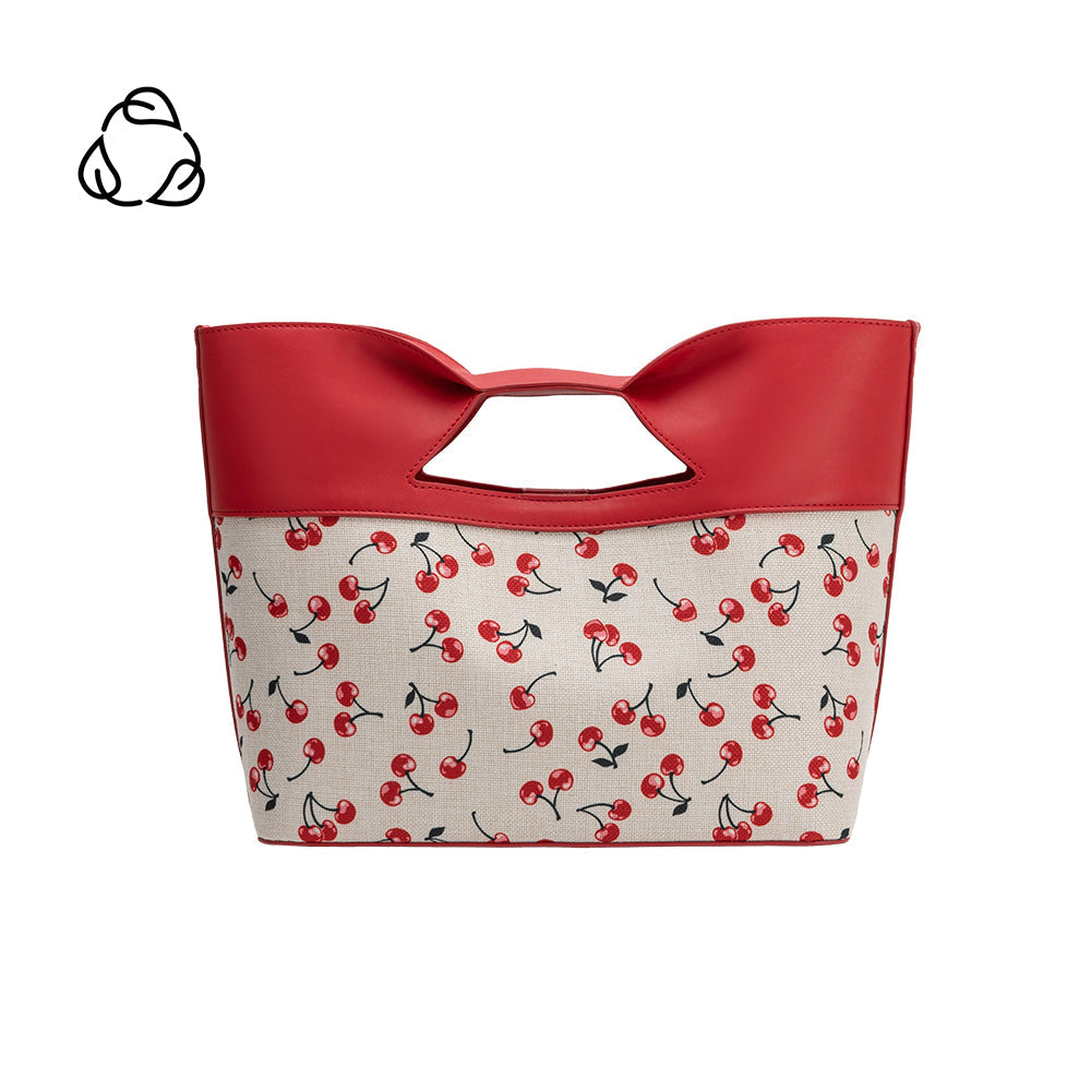 Melie Bianco Red Cherry Jillian Recycled Vegan Leather Tote Bag