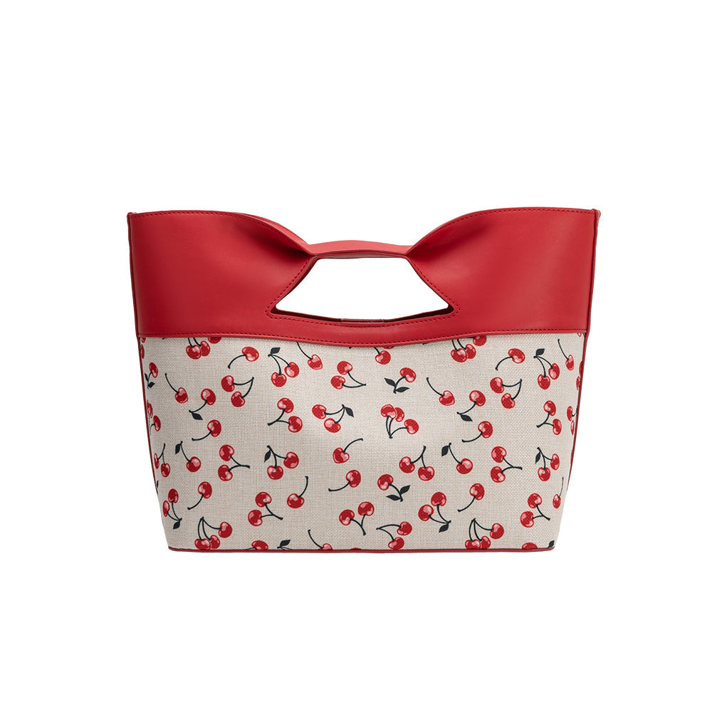 Melie Bianco Red Cherry Jillian Recycled Vegan Leather Tote Bag
