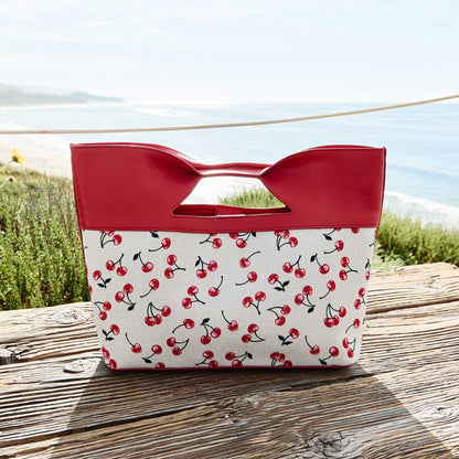 Melie Bianco Red Cherry Jillian Recycled Vegan Leather Tote Bag