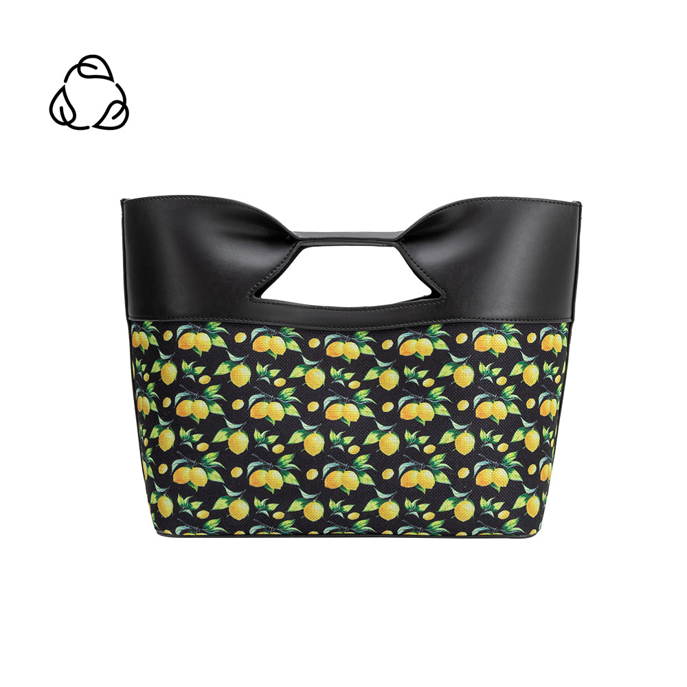 Melie Bianco Black Lemon Jillian Recycled Vegan Leather Tote Bag