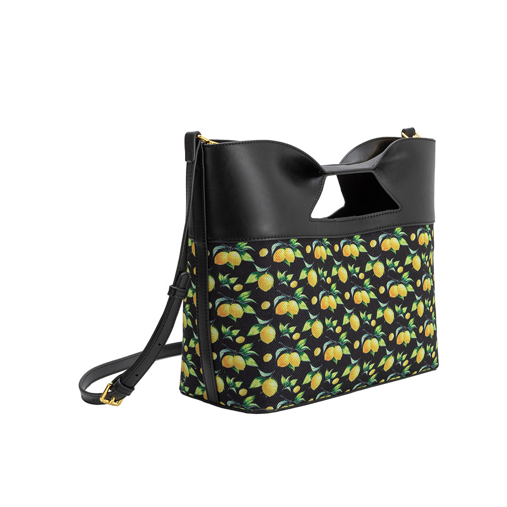 Melie Bianco Black Lemon Jillian Recycled Vegan Leather Tote Bag