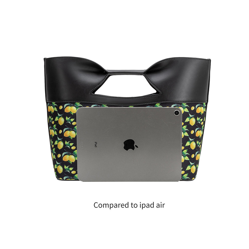 Melie Bianco Black Lemon Jillian Recycled Vegan Leather Tote Bag
