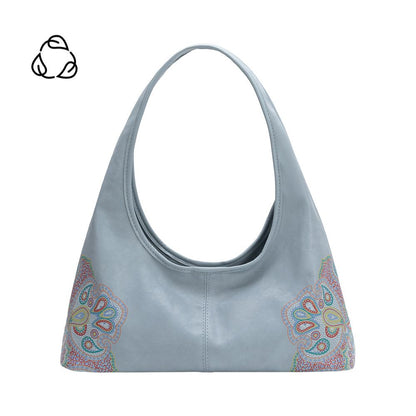 Melie Bianco Blue Tinsley Recycled Vegan Leather Shoulder Bag