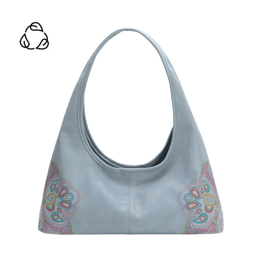 Melie Bianco Blue Tinsley Recycled Vegan Leather Shoulder Bag