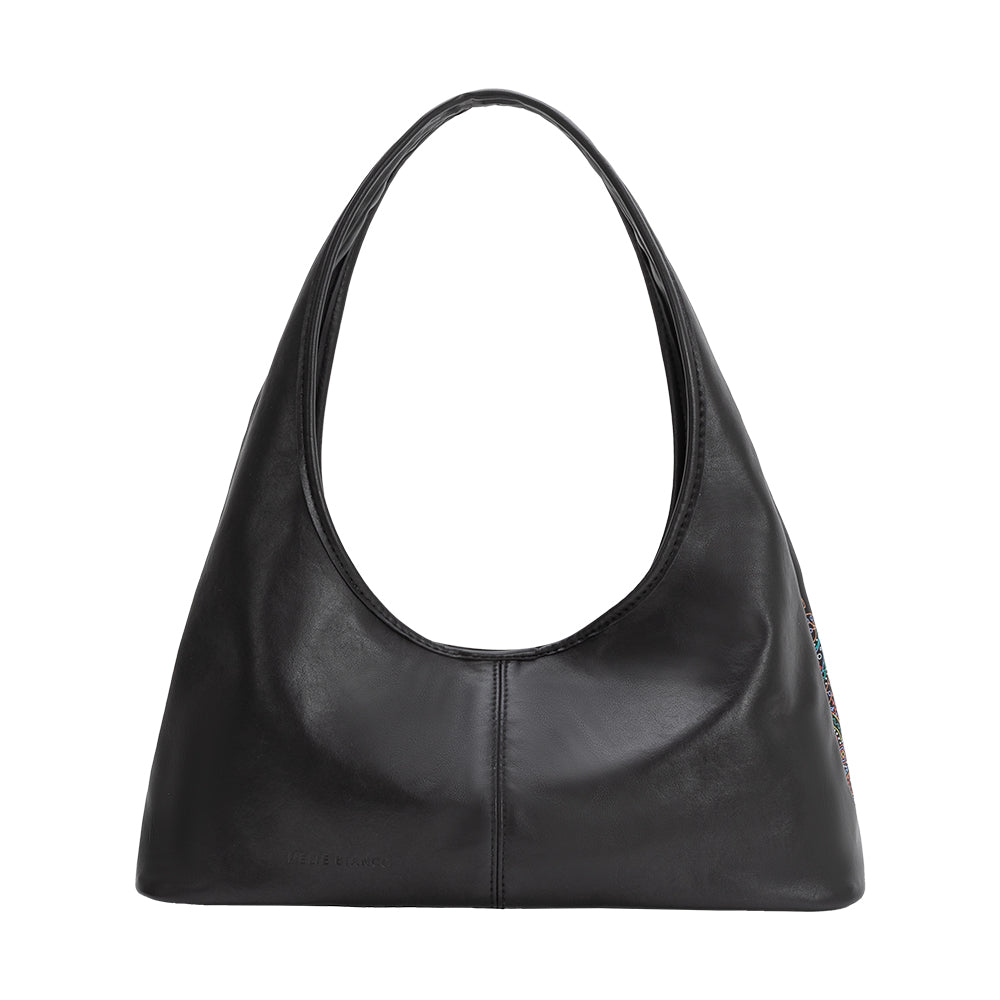 Melie Bianco Black Tinsley Recycled Vegan Leather Shoulder Bag