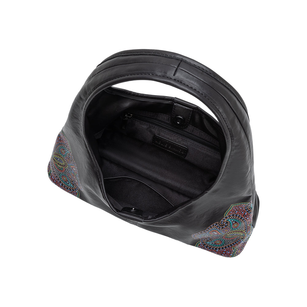 Melie Bianco Black Tinsley Recycled Vegan Leather Shoulder Bag