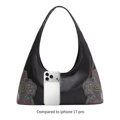 Melie Bianco Black Tinsley Recycled Vegan Leather Shoulder Bag