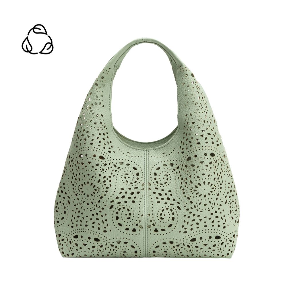 Melie Bianco Mint Farrow Small Vegan Leather Tote Bag