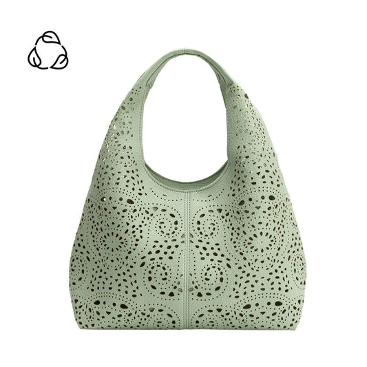 Melie Bianco Mint Farrow Small Vegan Leather Tote Bag