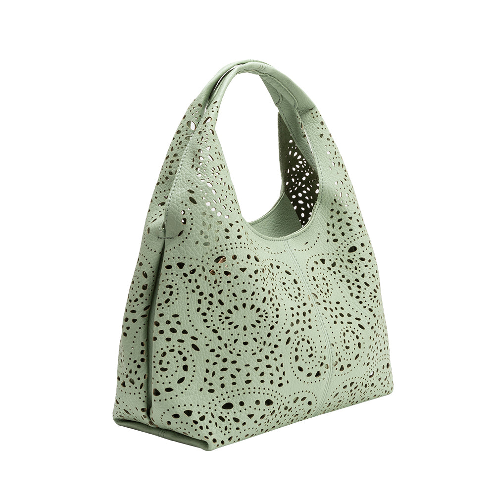 Melie Bianco Mint Farrow Small Vegan Leather Tote Bag