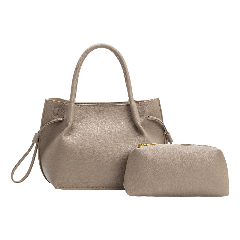 Melie Bianco Taupe Tyler Recycled Vegan Leather Crossbody Bag