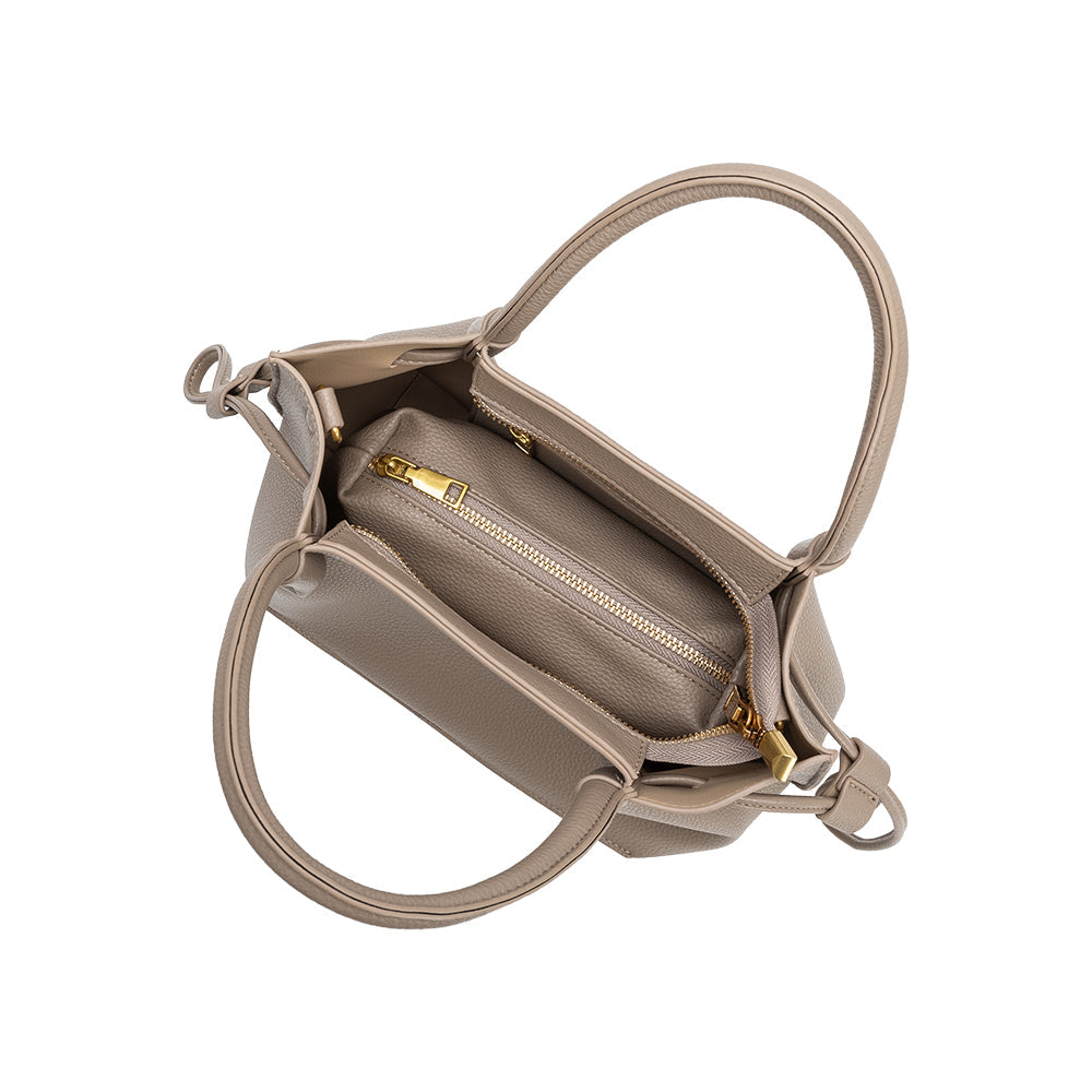 Melie Bianco Taupe Tyler Recycled Vegan Leather Crossbody Bag