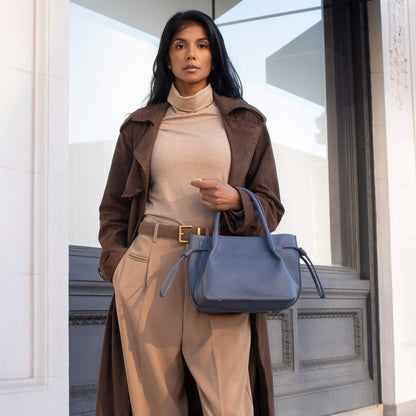 Melie Bianco Taupe Tyler Recycled Vegan Leather Crossbody Bag