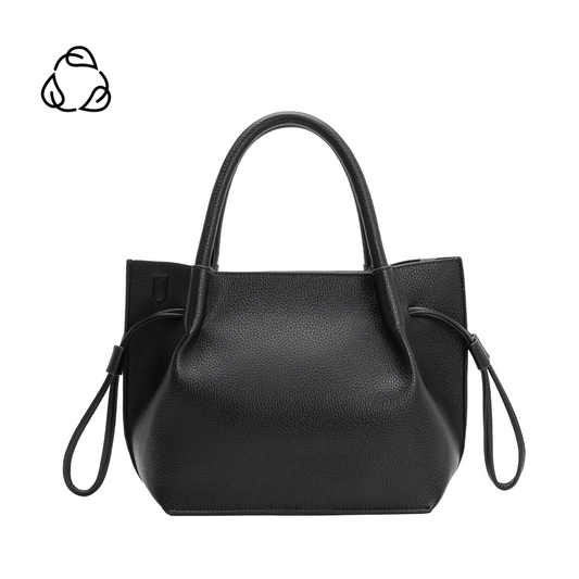 Melie Bianco Black Tyler Recycled Vegan Leather Crossbody Bag