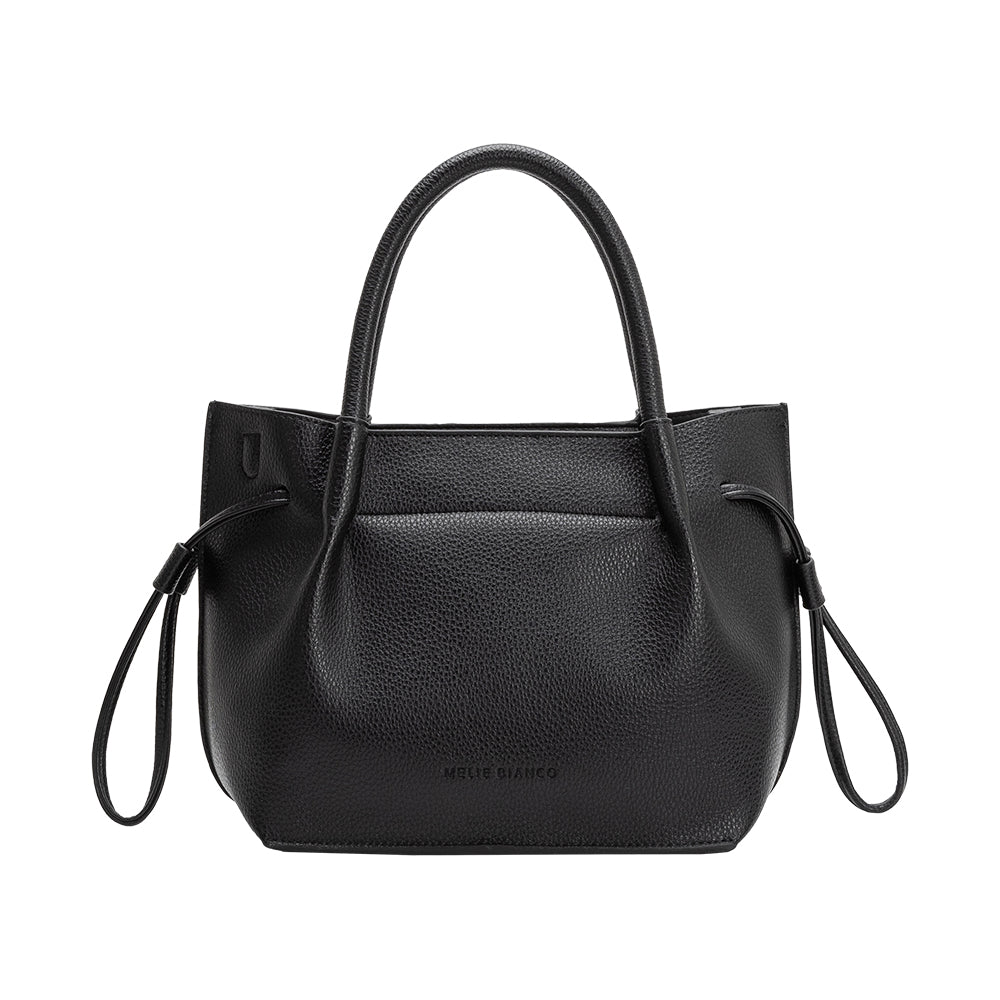 Melie Bianco Black Tyler Recycled Vegan Leather Crossbody Bag