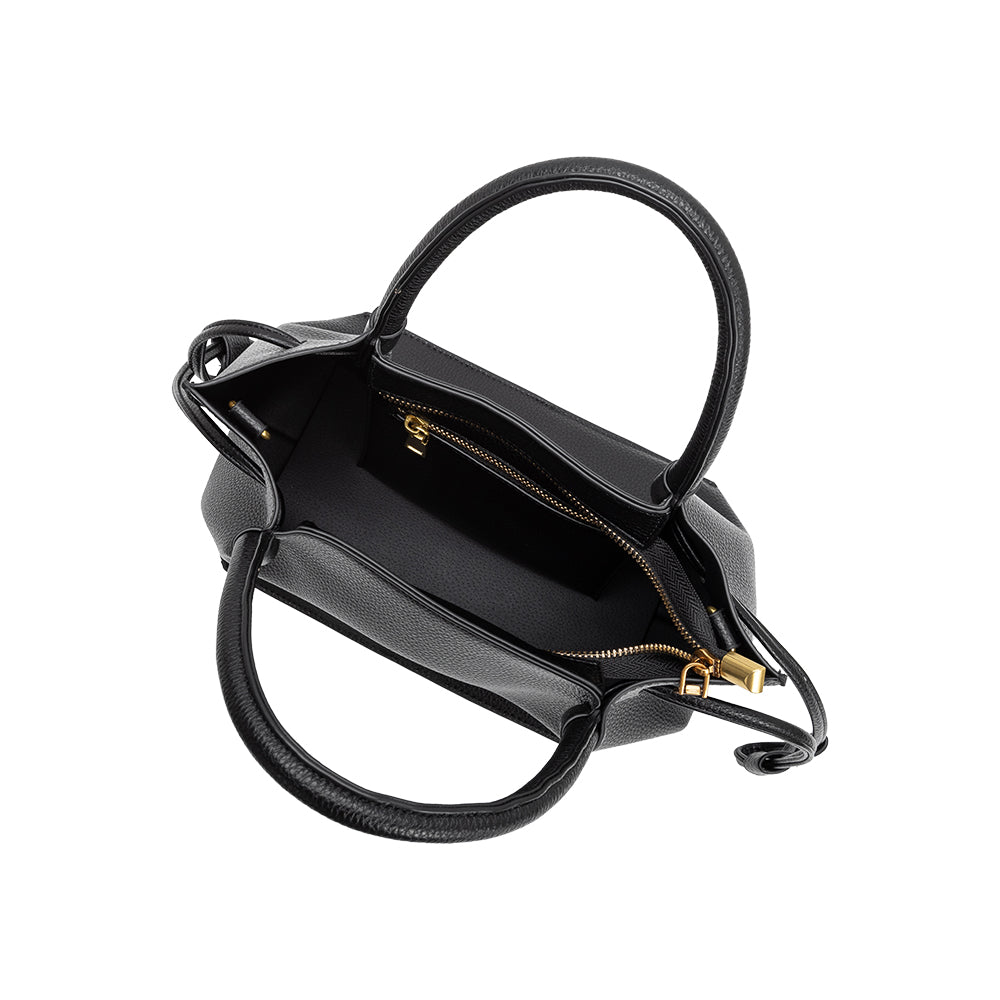 Melie Bianco Black Tyler Recycled Vegan Leather Crossbody Bag