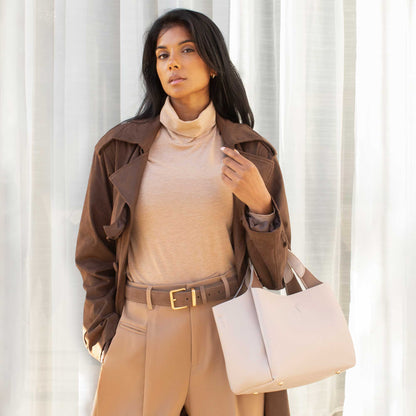 Melie Bianco Sage Whitley Recycled Vegan Leather Tote Bag