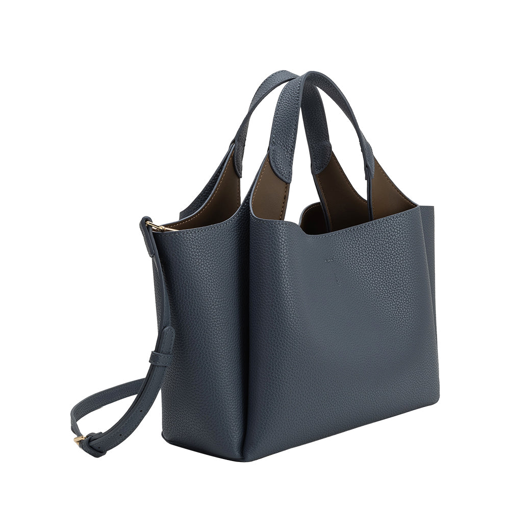 Melie Bianco Slate Whitley Recycled Vegan Leather Tote Bag