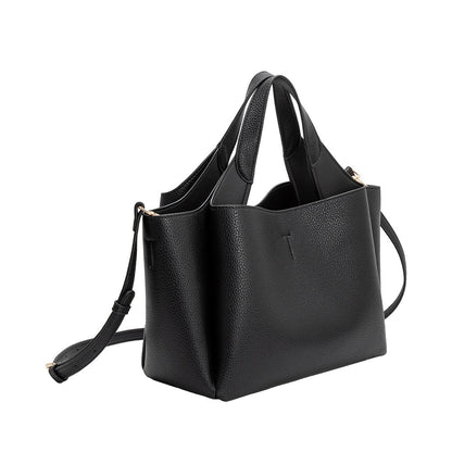 Melie Bianco Black Whitley Recycled Vegan Leather Tote Bag