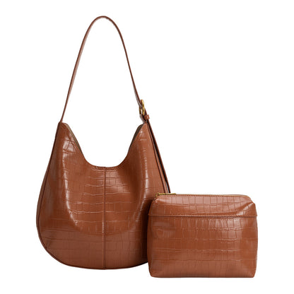 Melie Bianco Camel Stefanie Recycled Vegan Leather Shoulder Bag
