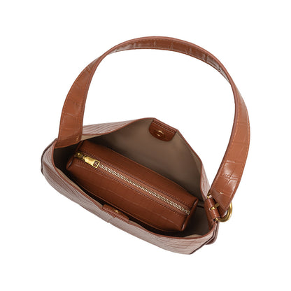 Melie Bianco Camel Stefanie Recycled Vegan Leather Shoulder Bag