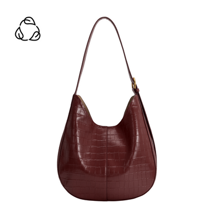 Melie Bianco Burgundy Stefanie Recycled Vegan Leather Shoulder Bag