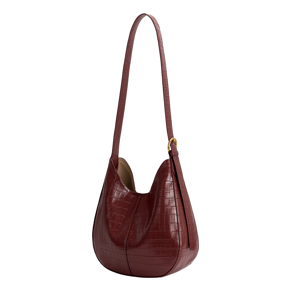 Melie Bianco Burgundy Stefanie Recycled Vegan Leather Shoulder Bag