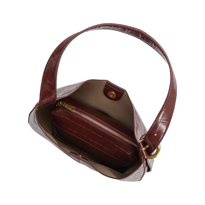 Melie Bianco Burgundy Stefanie Recycled Vegan Leather Shoulder Bag
