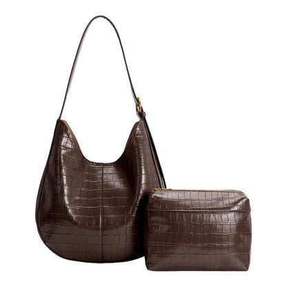 Melie Bianco Chocolate Stefanie Recycled Vegan Leather Shoulder Bag