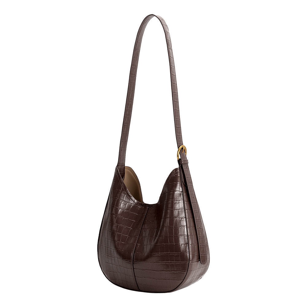 Melie Bianco Chocolate Stefanie Recycled Vegan Leather Shoulder Bag
