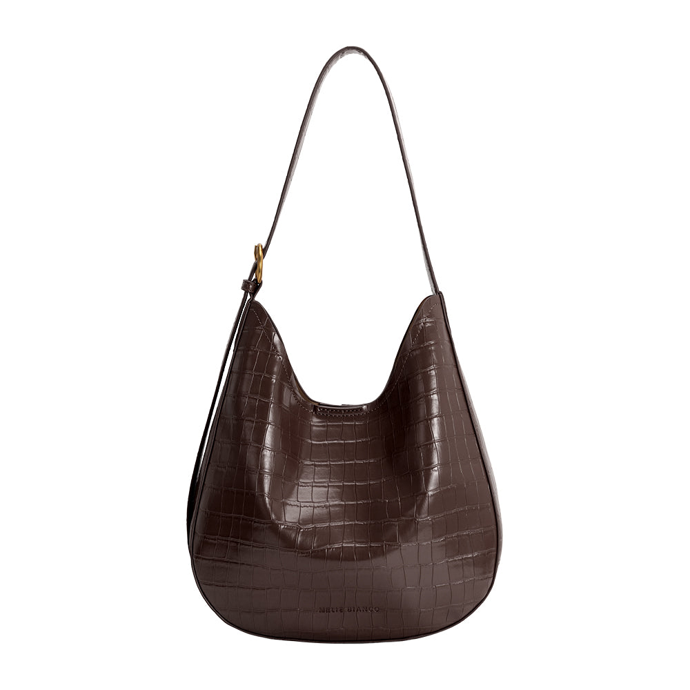 Melie Bianco Chocolate Stefanie Recycled Vegan Leather Shoulder Bag