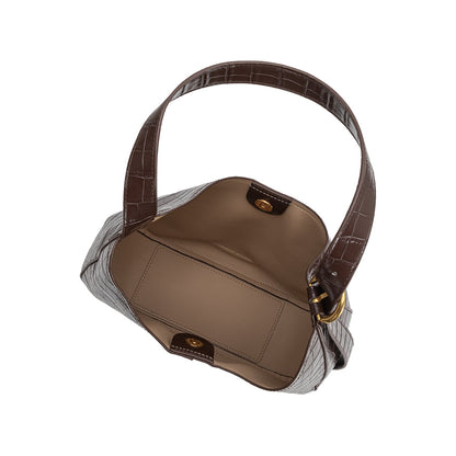 Melie Bianco Chocolate Stefanie Recycled Vegan Leather Shoulder Bag