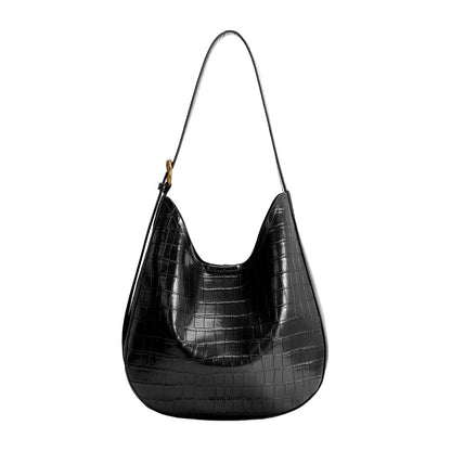 Melie Bianco Black Stefanie Recycled Vegan Leather Shoulder Bag