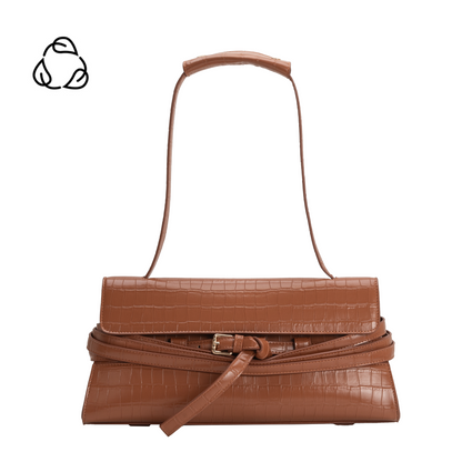 Melie Bianco Camel Klarissa Recycled Vegan Leather Shoulder Bag