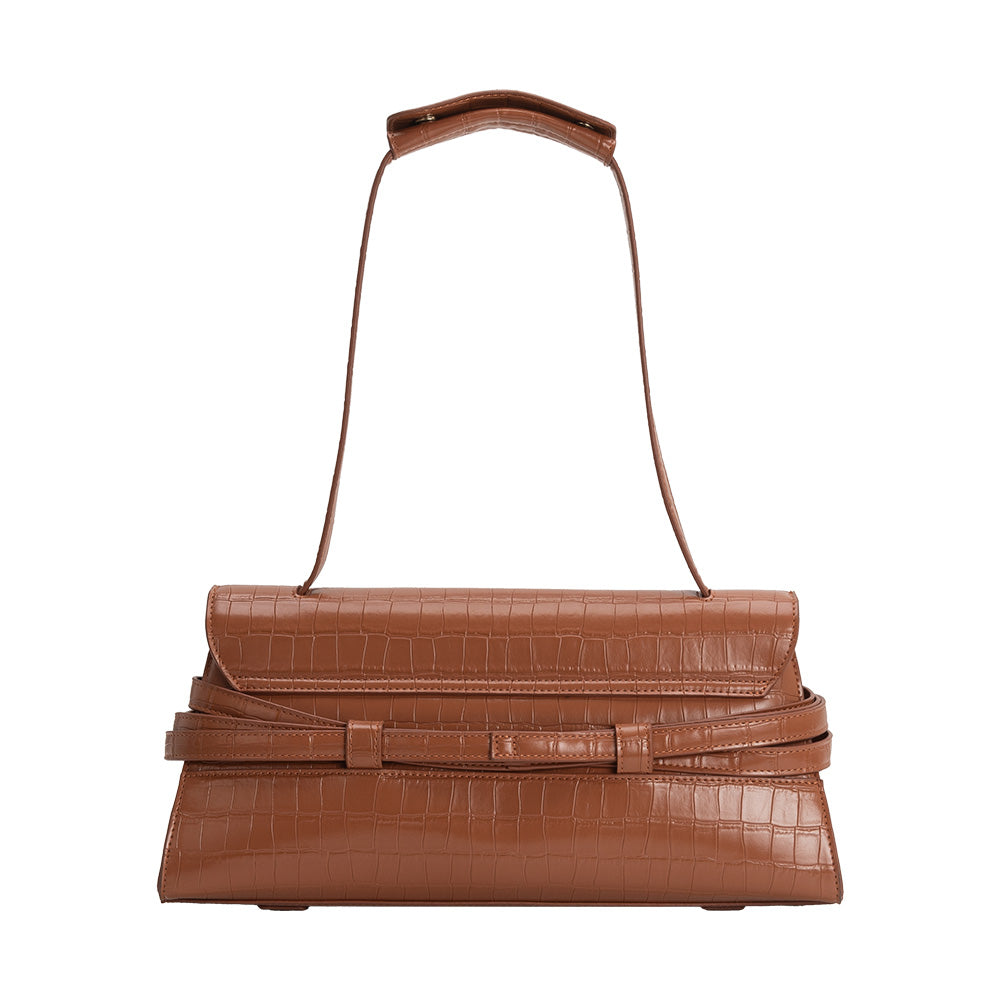 Melie Bianco Camel Klarissa Recycled Vegan Leather Shoulder Bag