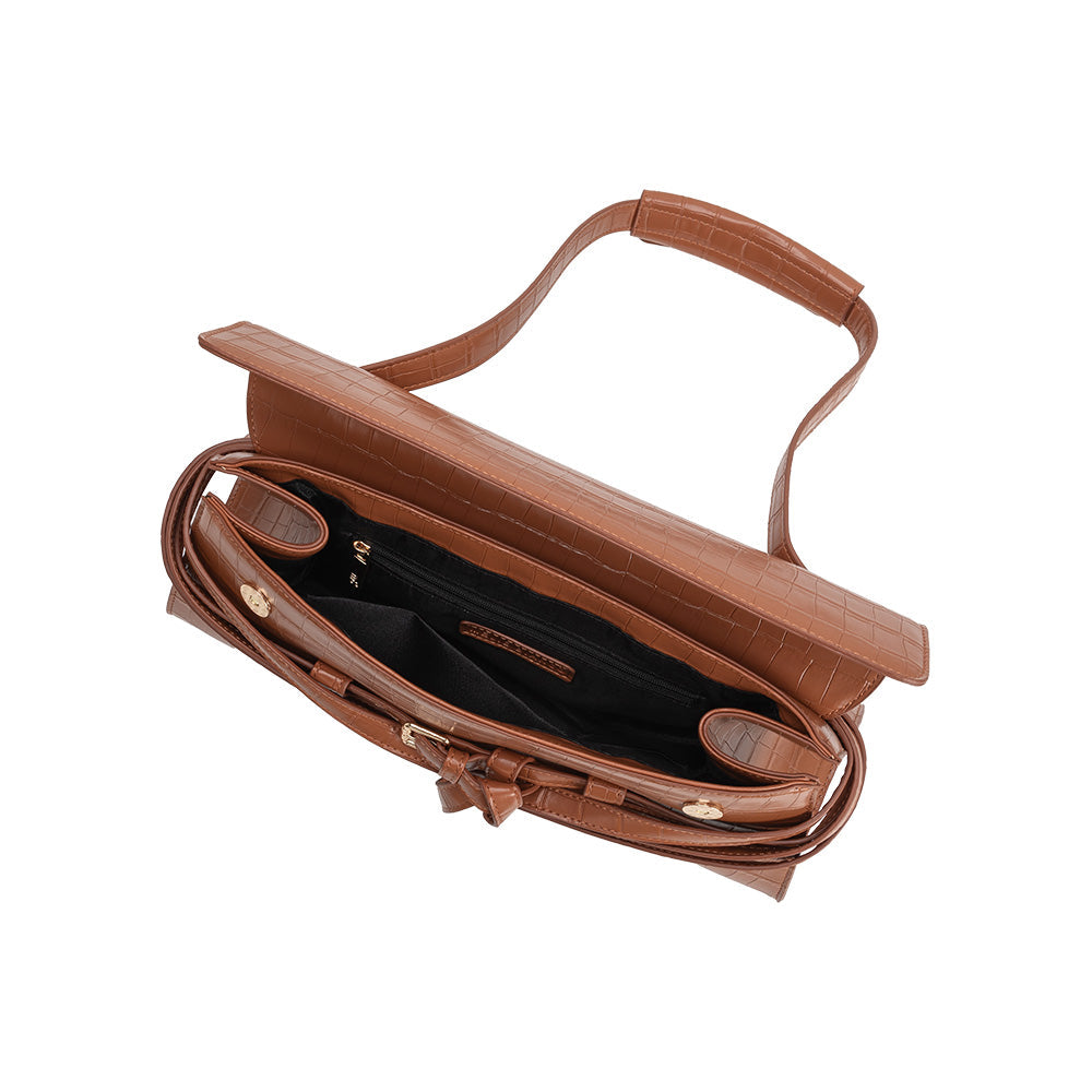 Melie Bianco Camel Klarissa Recycled Vegan Leather Shoulder Bag