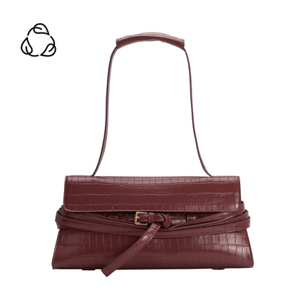 Melie Bianco Burgundy Klarissa Recycled Vegan Leather Shoulder Bag