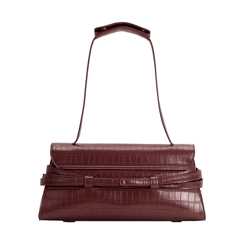 Melie Bianco Burgundy Klarissa Recycled Vegan Leather Shoulder Bag