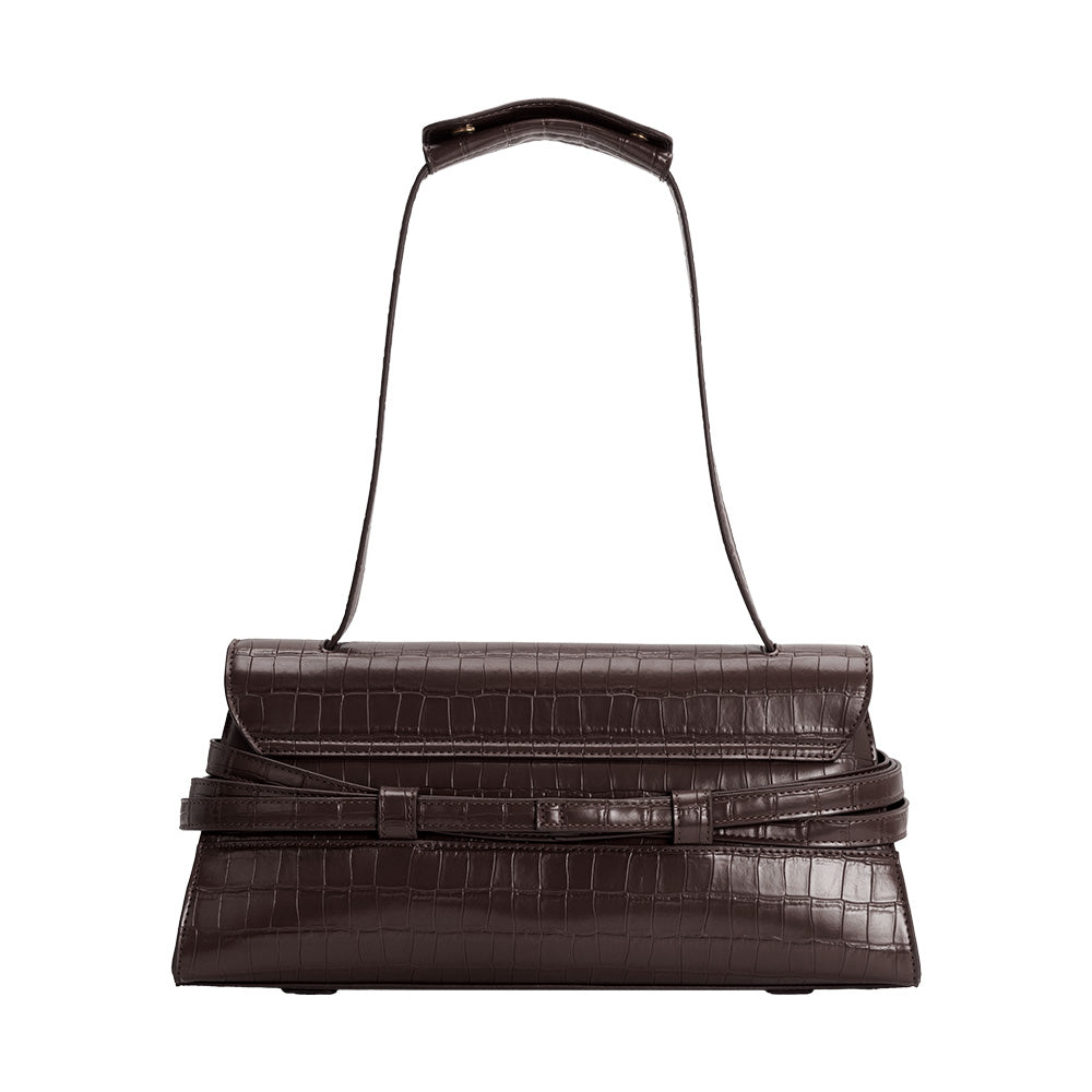 Melie Bianco Chocolate Klarissa Recycled Vegan Leather Shoulder Bag