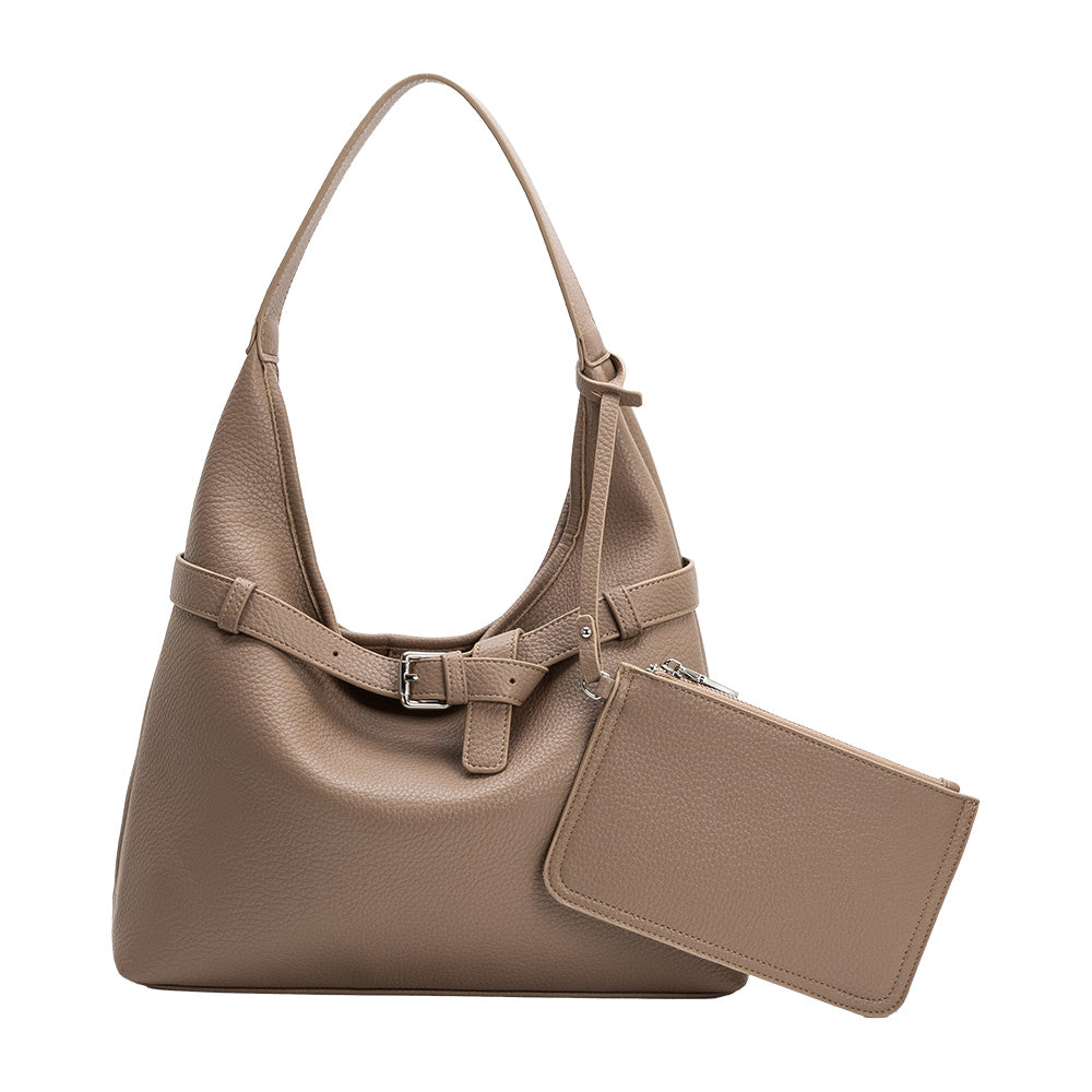 Melie Bianco Taupe Amerie Recycled Vegan Leather Tote Bag