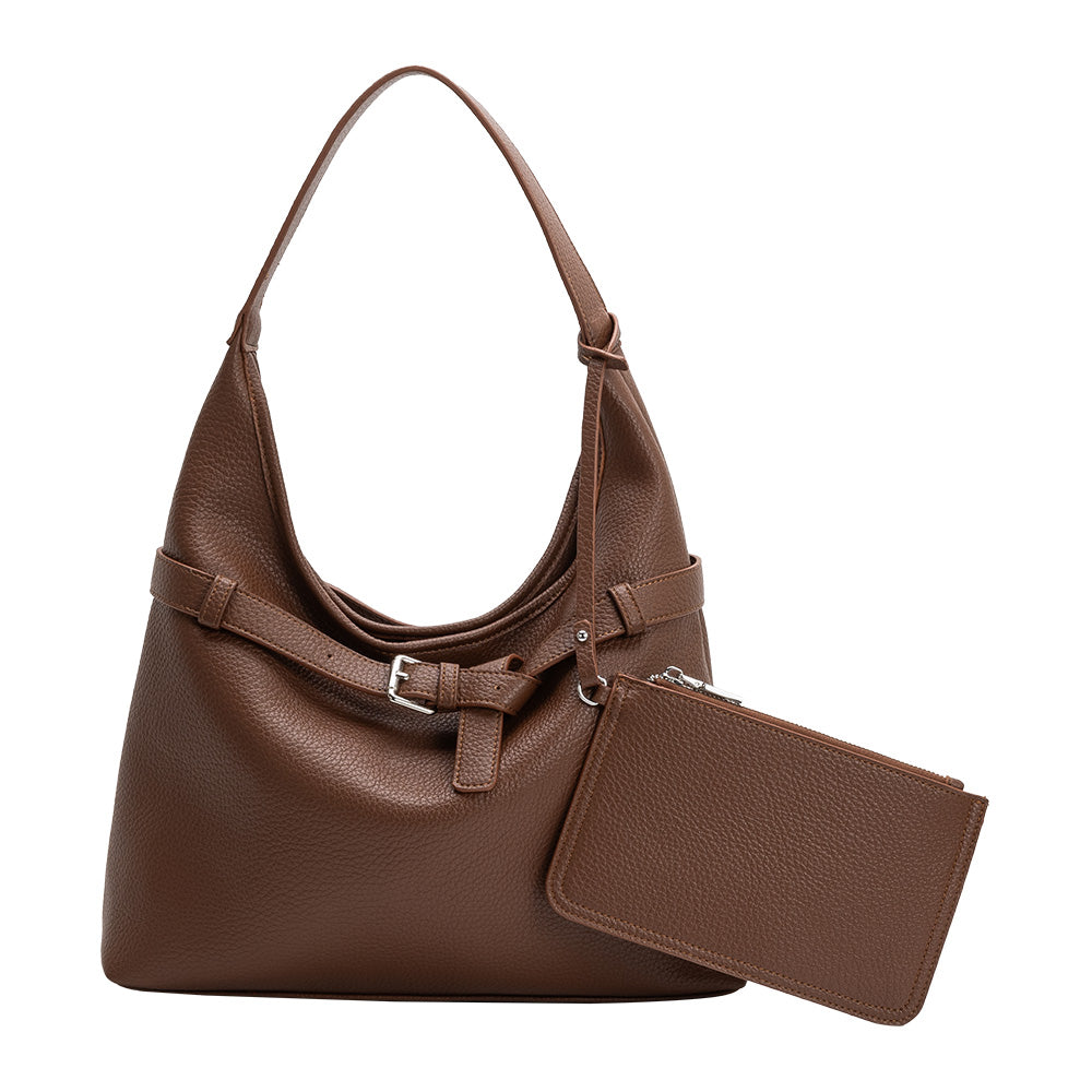 Melie Bianco Chocolate Amerie Recycled Vegan Leather Tote Bag