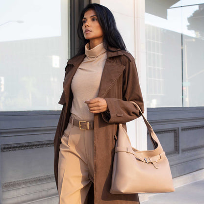 Melie Bianco Chocolate Amerie Recycled Vegan Leather Tote Bag
